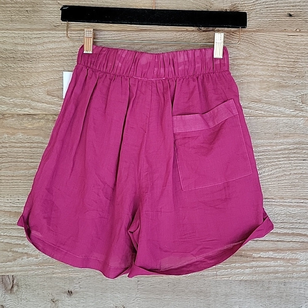 Papinellw Size Xsmall Magenta Woven Cotton Shorts Nwt — image 6 of 7